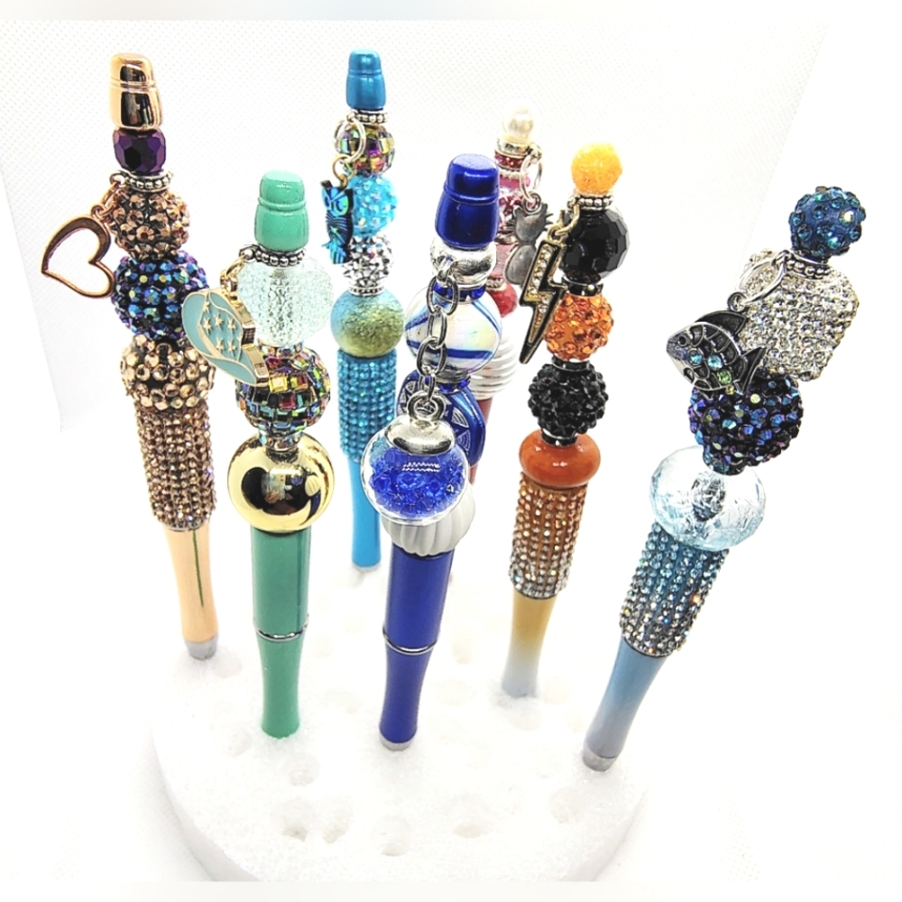 HANDCRAFTED BEADED PENS w CHARMS